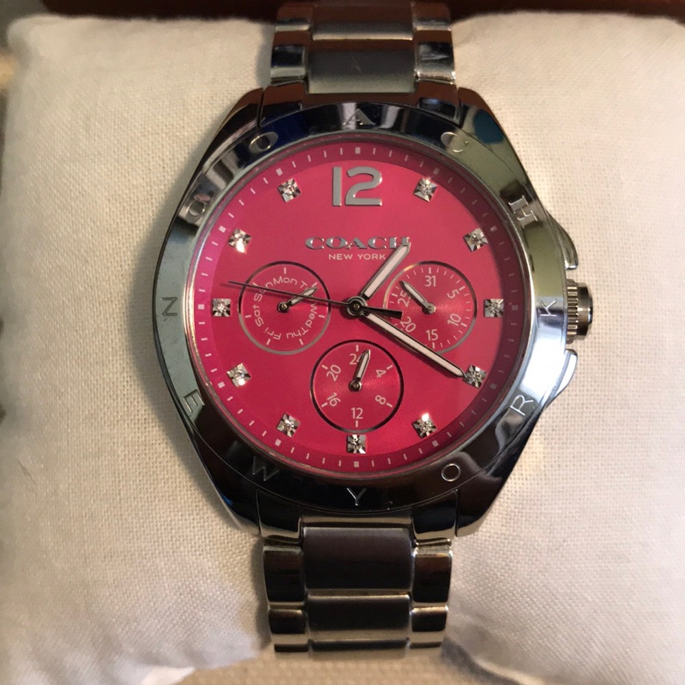 Coach Tristen Fuchsia Dial Watch